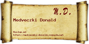 Medveczki Donald névjegykártya